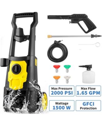 Electric Power Washer, 2000 PSI, 1.65 GPM Max, 30 ft Hose Reel, 5 Quick-Connect Nozzles, Foam Cannon, ETL Listed