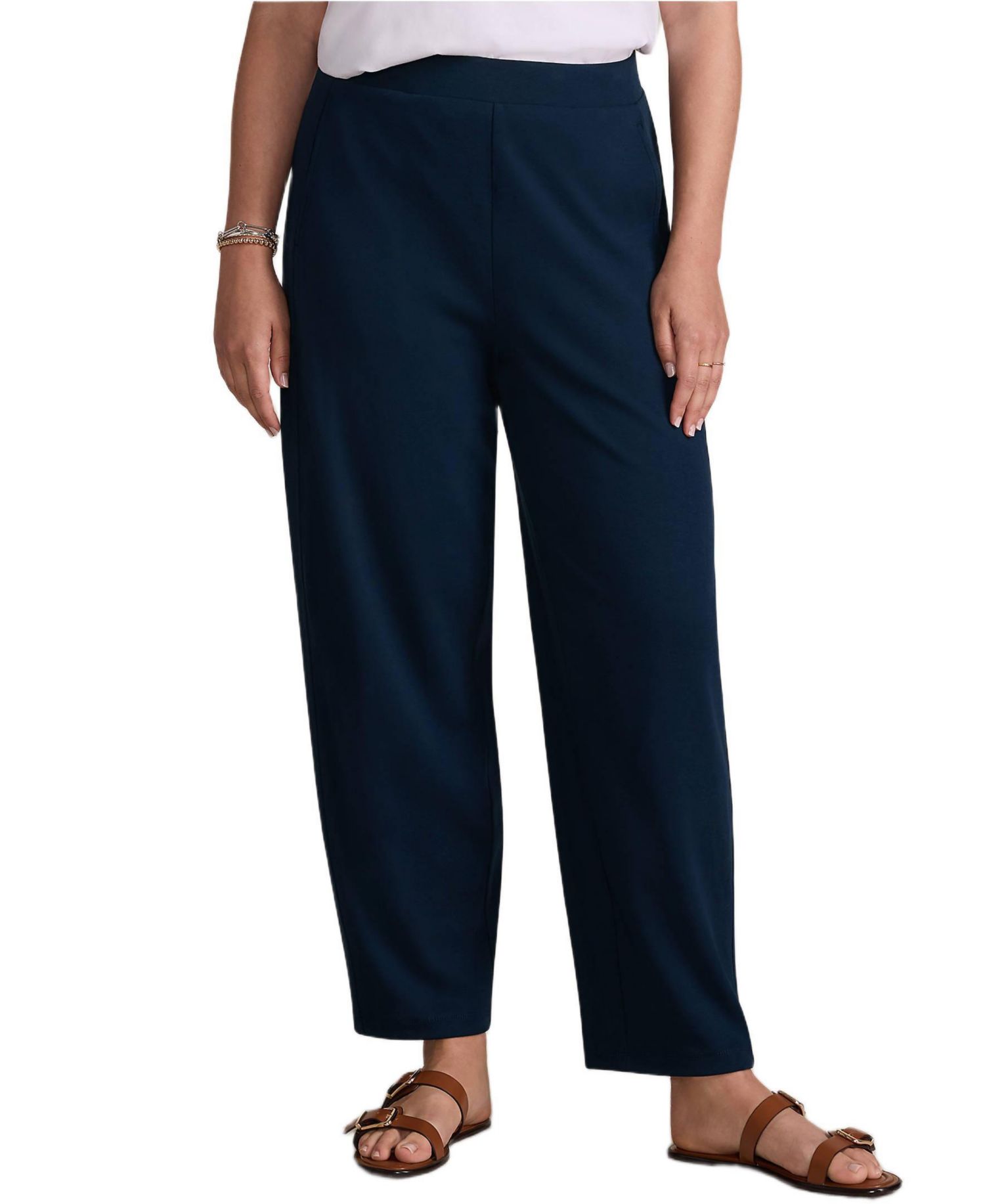 Women's Tall Sport Knit High Rise Barrel Ankle Pants