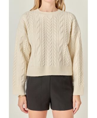 Women's Crewneck Cable Sweater