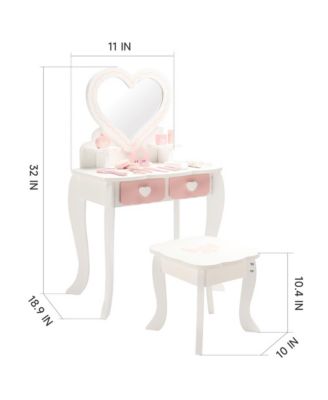 Princess Vanity Set for Girls | Kids Makeup Table with Mirror, Stool, Drawers & Pretend Cosmetics