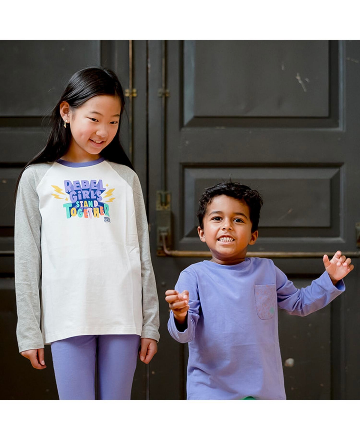 Mightly Rebel Girls Fair Trade Organic Cotton Long Sleeve T-Shirts 2-pack