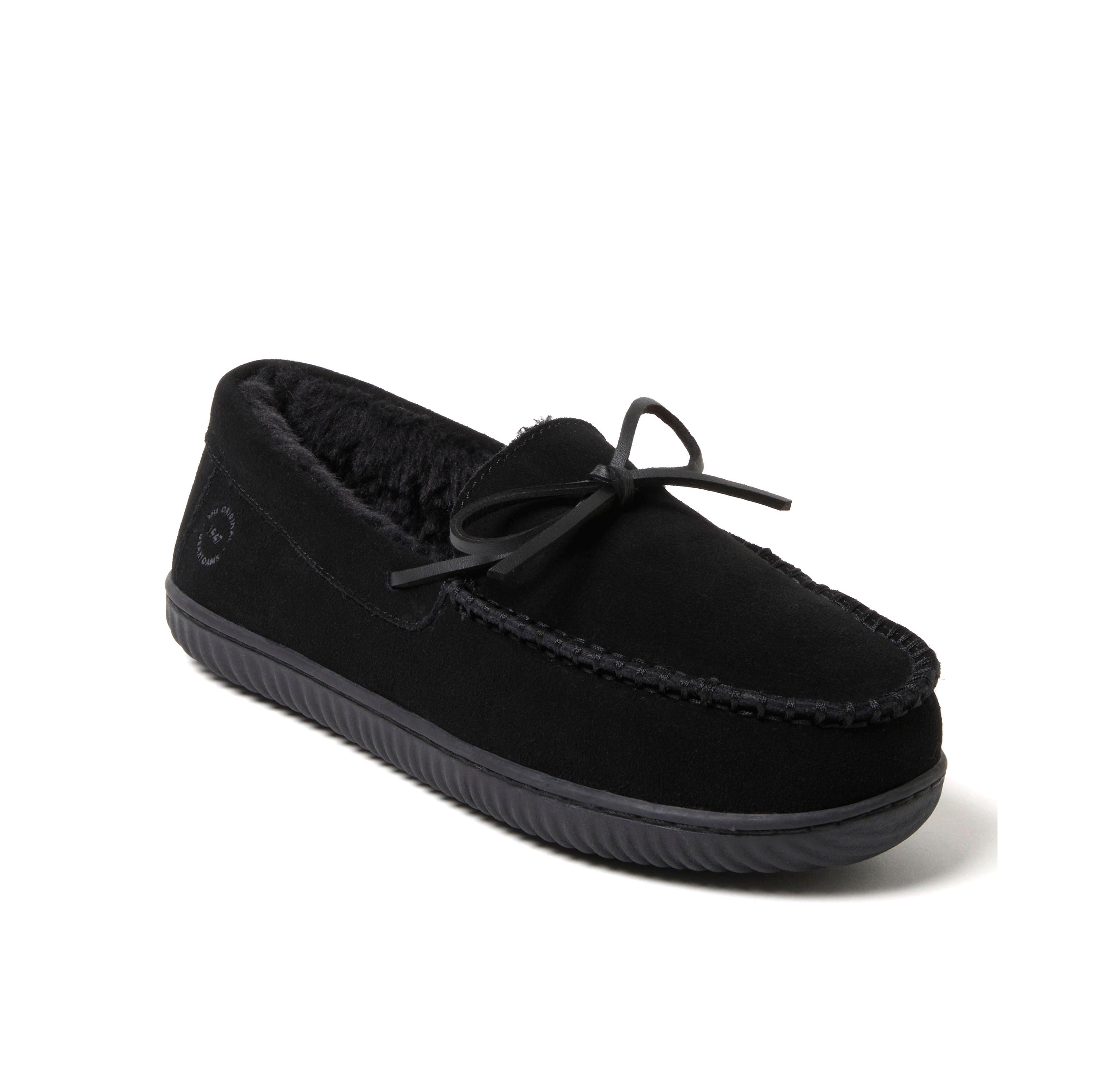 Dearfoams Men's Douglas Genuine Suede Moccasin House Shoe Slipper