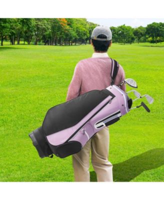 Golf Cart Bag, 14-Way Divider Top, 36", Multiple Pockets, Handles, Dust Cover & Detachable Strap