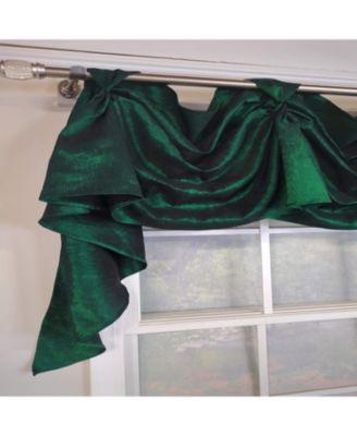 Crinkle Taffeta 3-S Victory 100% Polyester Tab Top Swag Window Curtain 54" x 25" Green