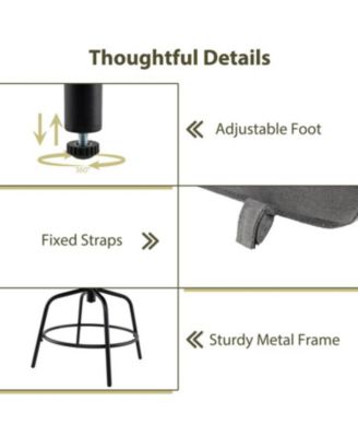 Outdoor PE Wicker Bar Stools, Set of 2