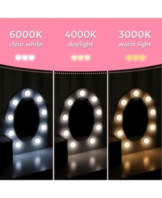 Kids Vanity - Vanity Desk Mirror Lights - Girls Vanity for Bedrooms, Apartments, Easy to Assemble