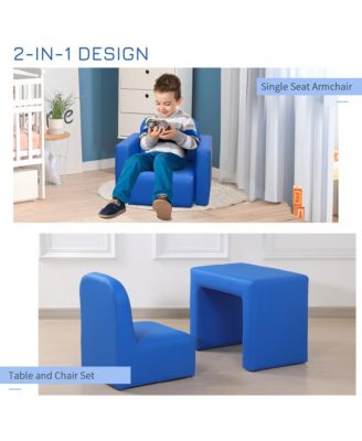 2-in-1 Kids Sofa, Convertible Table and Chair Set,