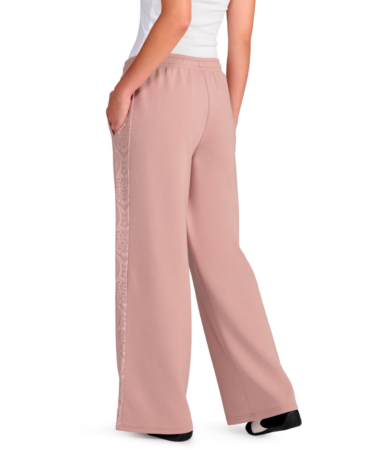 Puma Women's Lace Detail Wide Leg Mid Rise Pants