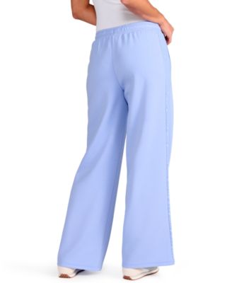 Women's Lace Detail Wide-Leg Mid-Rise Pants