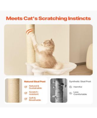 68.9"Tall Multi-Level Cat Tree with Cat Condo in Natural