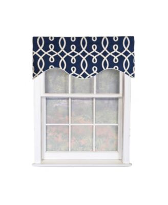 Oblique Cornice 100% Cotton Rod Pocket Lined  Window Valance 50" x 17" Navy