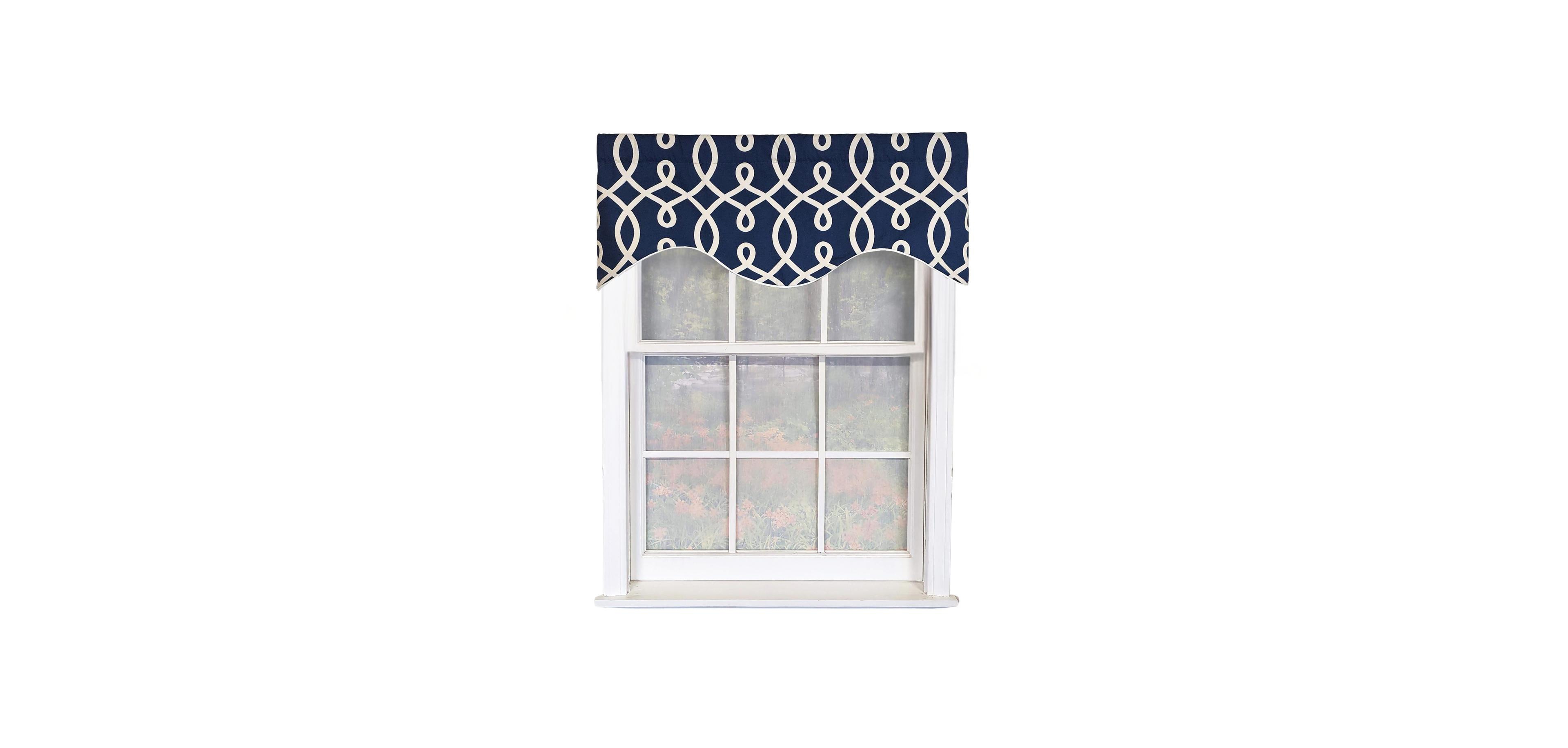 Rlf Home Oblique Cornice 100% Cotton Rod Pocket Lined Window Valance