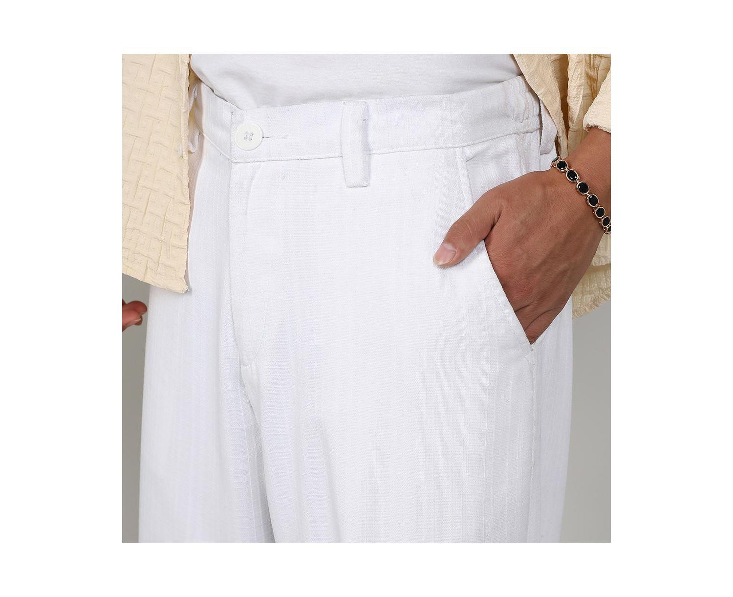 Men's Tailored Linen-Blend Trousers