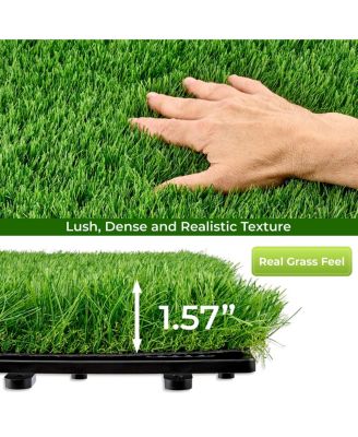 Interlocking 24"x24" Artificial Grass Tiles for Balcony, Patio, Deck Flooring, Pets & Dog Pad - Self-Draining