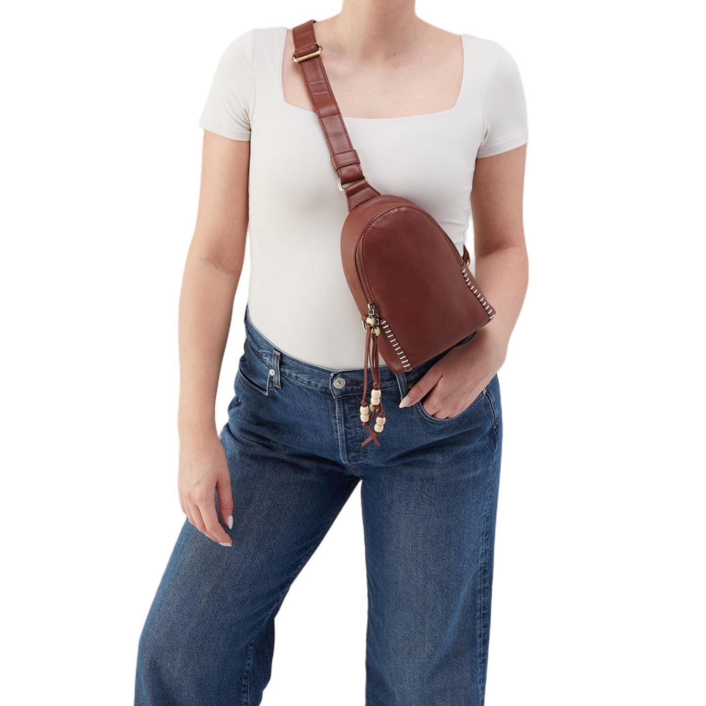 Женская сумка HOBO Fern Convertible Sling, цвет: Какао — фото 3