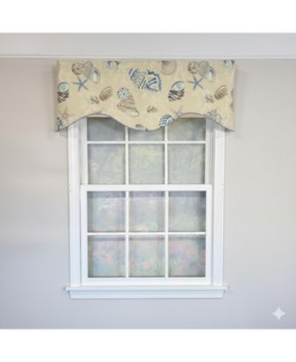 Beachbound Cornice 100% Cotton Rod Pocket Lined  Window Valance 50" x 17"