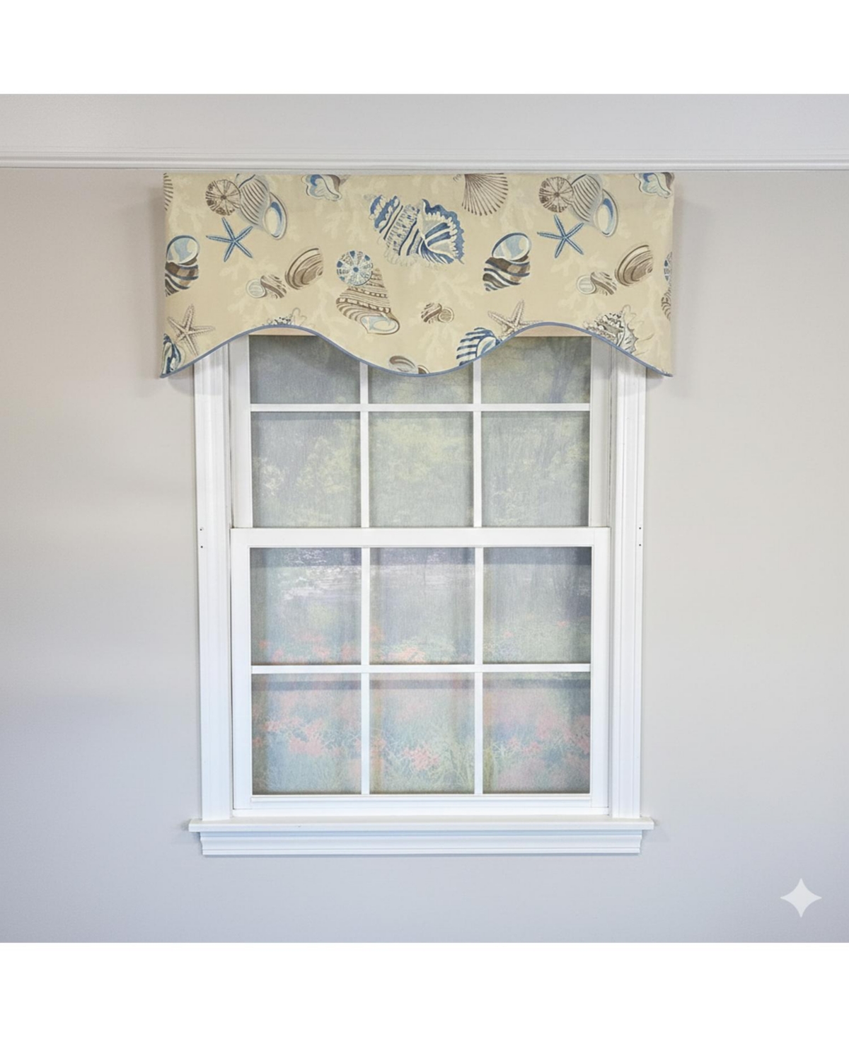 Rlf Home Beachbound Cornice 100% Cotton Rod Pocket Lined Window Valance 50" x 17"