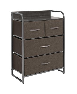 Storage Dresser Furniture, 4 Removable Fabric Drawers, Dk. Gray/Graphite