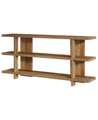 63 Inches Long Console Table with Storage, Wooden Narrow Entryway Table with 3-Tier Shelf, Farmhouse Accent Foyer Sofa Furniture