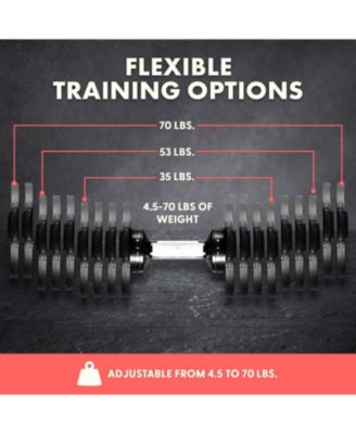 Adjustable Dumbbell, 9-in-1 Weight Options Fitness Equipment with Anti-Slip Metal Handle