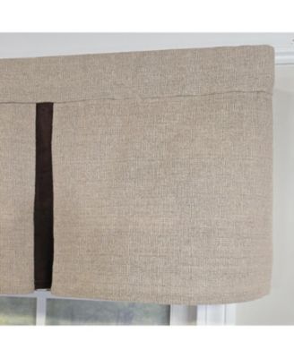 Denton Pleated 100% Cotton Rod Pocket Lined  Window Valance 50" x 17" Taupe