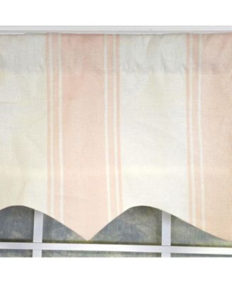 Faded Stripe Regal 100% Cotton Rod Pocket Lined  Window Valance 50" x 17" Pink