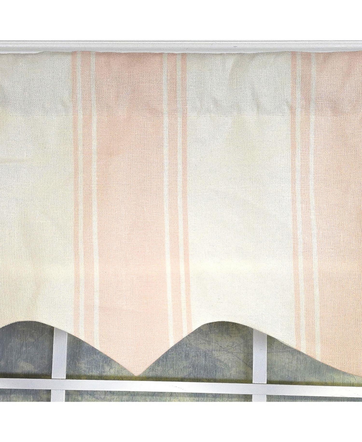 Rlf Home Faded Stripe Regal 100% Cotton Rod Pocket Lined Window Valance 50" x 17" Pink