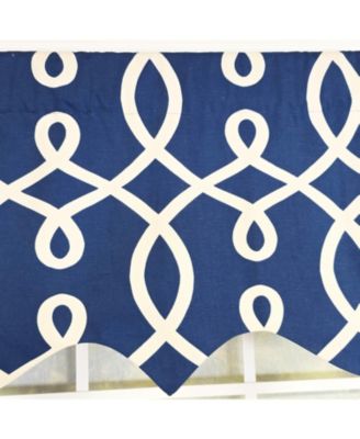 Oblique Regal 100% Cotton Rod Pocket Lined  Window Valance 50" x 17" Navy