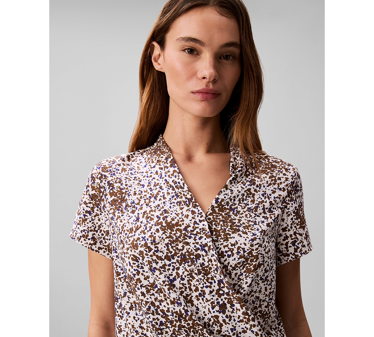 Calvin Klein Women's Printed Wrap Top