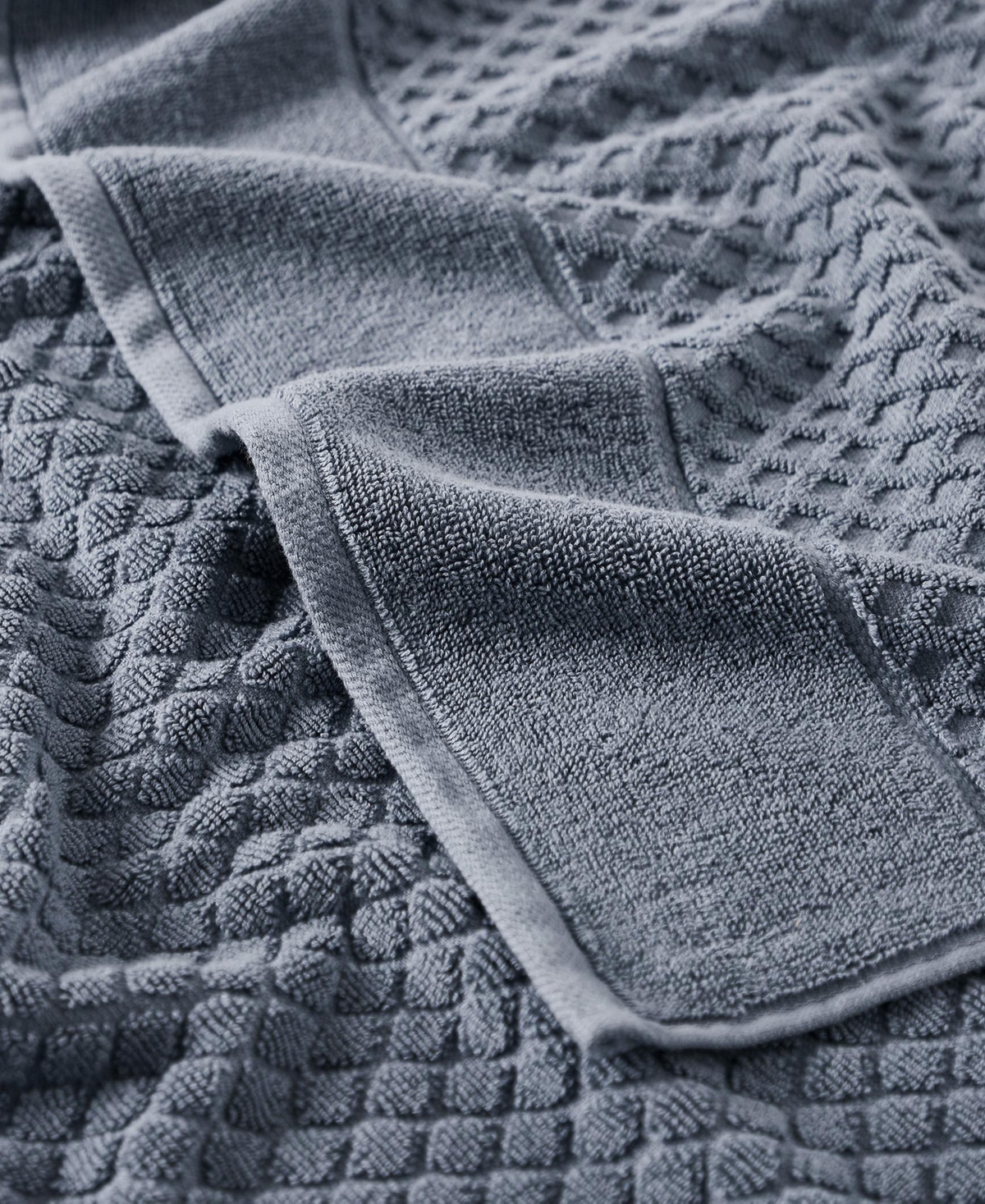 Linery & Co. Quick-Drying Cotton Diamond Waffle Textured 2-Piece Bath Sheet Set