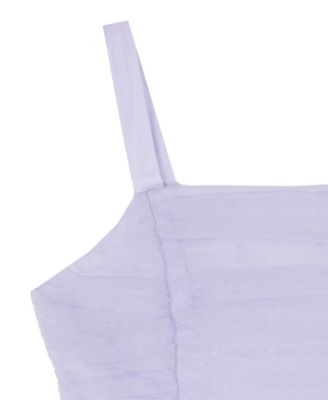 Girls' 7-16 Glitter Square Neck Dress