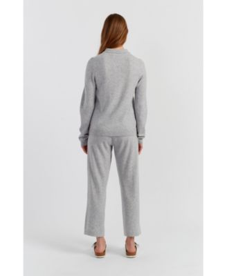 Women's Wool-Cashmere Knit Polo Sweater