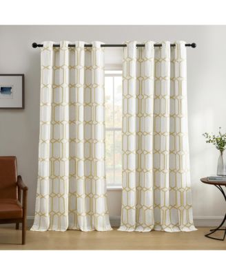 Threadmade Kaiden Geometric Room Darkening Window Curtain