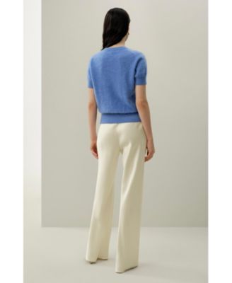 Women's Brushed Cashmere Short-Sleeve Sweater