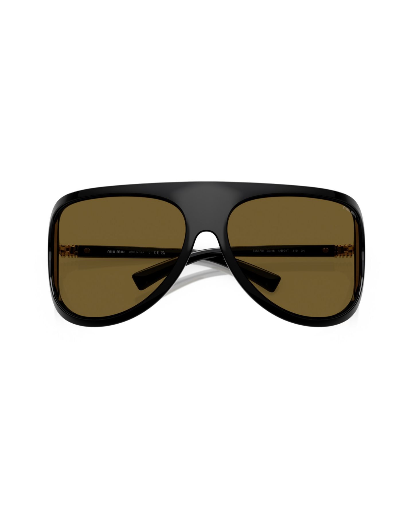 Женские солнцезащитные очки MIU MIU Geometric Sunglasses, MU A01S, цвет: Чёрный — фото 5