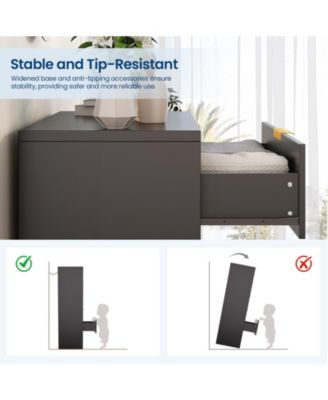 5 Drawers Dresser for Bedroom, Fluted Dresser Chest of Drawers with Handle