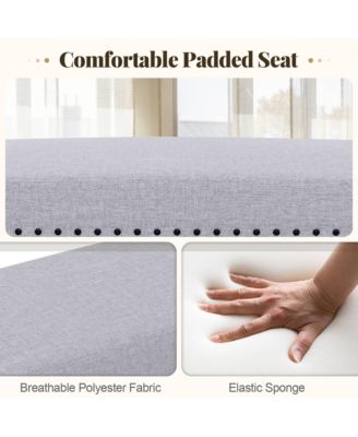1 PCS 42.5" Upholstered Entryway Bench with Nailhead Trim Soft Padded Cushion Bedroom