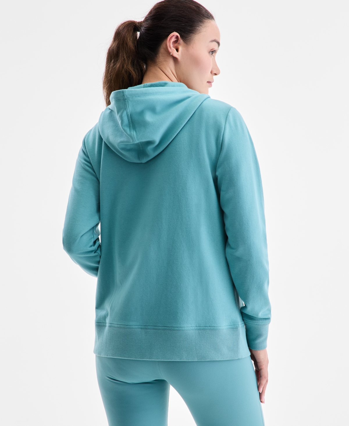 Id Ideology Women's Relaxed Zip-Front Long-Sleeve Fleece Hoodie, Created for Macy's