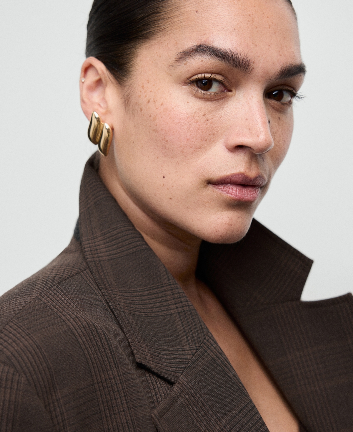 Mango Women's Double-Breasted Check Suit Jacket