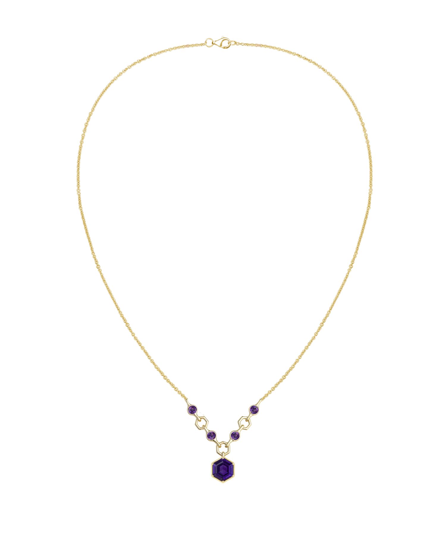 Amethyst (2.5 ct. t.w.) Hexagon Pendant Necklace in Sterling Silver (Also Available in Multi-Stones)