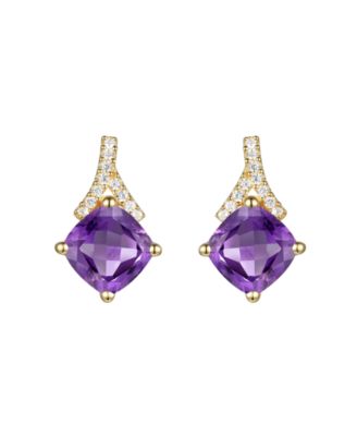 2-Pc. Amethyst (3.2 ct. t.w.) and Lab-Grown White Sapphire (0.18 ct. t.w.) Earrings and Pendant Set in 14k Gold Over Sterling Silver (Also Available in Other Gemstones)