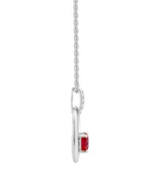 2-Pc. Ruby (3.5 ct. t.w.) and Lab-Grown White Sapphire (0.03 ct. t.w.)  Earrings And Pendant Set in Sterling Silver (Also Available in Opal, Amethyst, Sapphire and Blue Topaz)