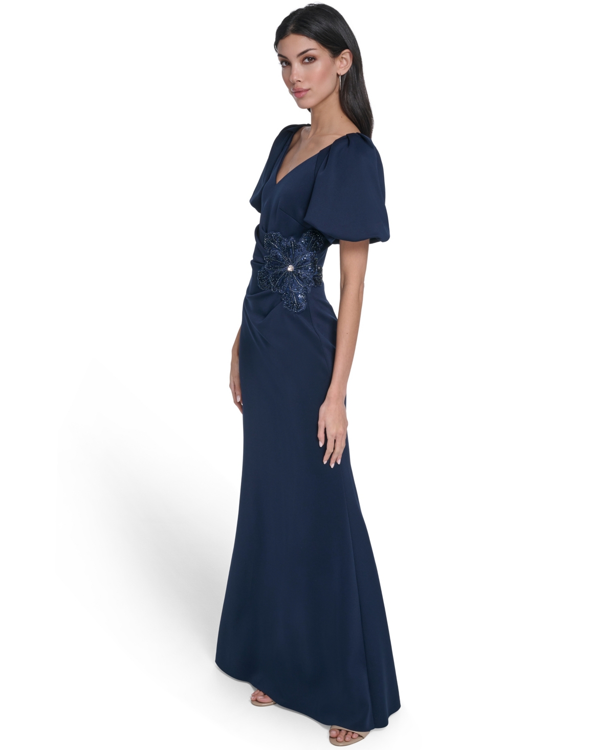 Eliza J Petite V-Neck Ball Gown