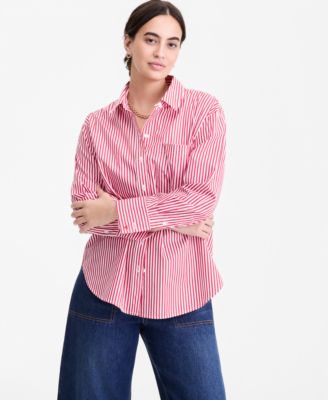 Women's Embroidered Oversized Poplin Shirt