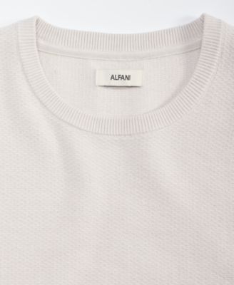 Men's Oversized Piqu&eacute; Knit Short-Sleeve Sweater