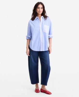 Women's Contrast Stripe Button-Down Shirt