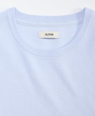 Men's Oversized Piqu&eacute; Knit Short-Sleeve Sweater