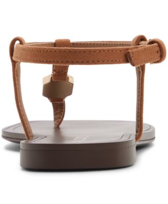 Women's Sandstone T-Strap Flat Sandals