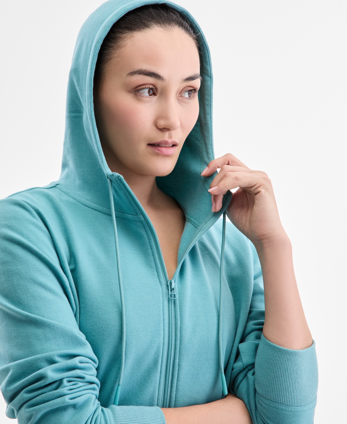 Id Ideology Women's Relaxed Zip-Front Long-Sleeve Fleece Hoodie, Created for Macy's