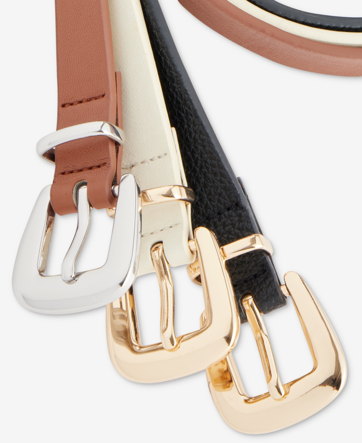 On 34th 3-Pc. Matching Buckle Belt Set, Macy's Exclusive